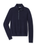 Collette Quarter Zip in New Indigo with soft brushed fabric, front view