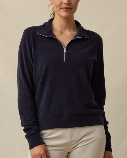 Collette Quarter Zip in New Indigo, front model view