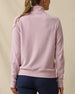 Back view of the Straight Down Collette Quarter Zip in Pink Dawn featuring soft terry cloth fabric