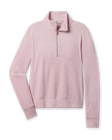 Straight Down Collette Quarter Zip in Pink Dawn featuring soft terry cloth fabric, front flat lay view