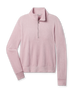 Straight Down Collette Quarter Zip in Pink Dawn featuring soft terry cloth fabric, front flat lay view