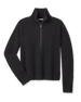 Women’s Devon Half Zip Sweater in Charcoal featuring a textured rib knit, high collar, and silver half-zip closure.