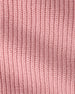 A close-up of a pink ribbed knit fabric texture, showing the detailed vertical rows of the knit pattern.
