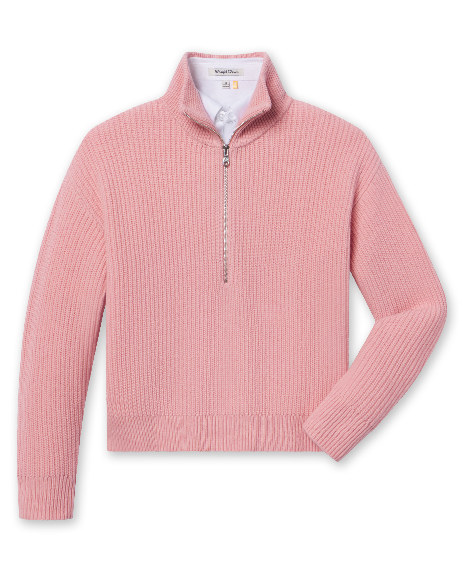 Devon Half Zip Sweater - Rose