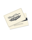 Straight Down Gift Card, product view featuring front and back of a cream gift card with the Straight Down winged logo on the front and redemption instructions on the back